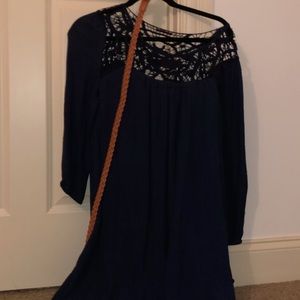Navy dress with belt